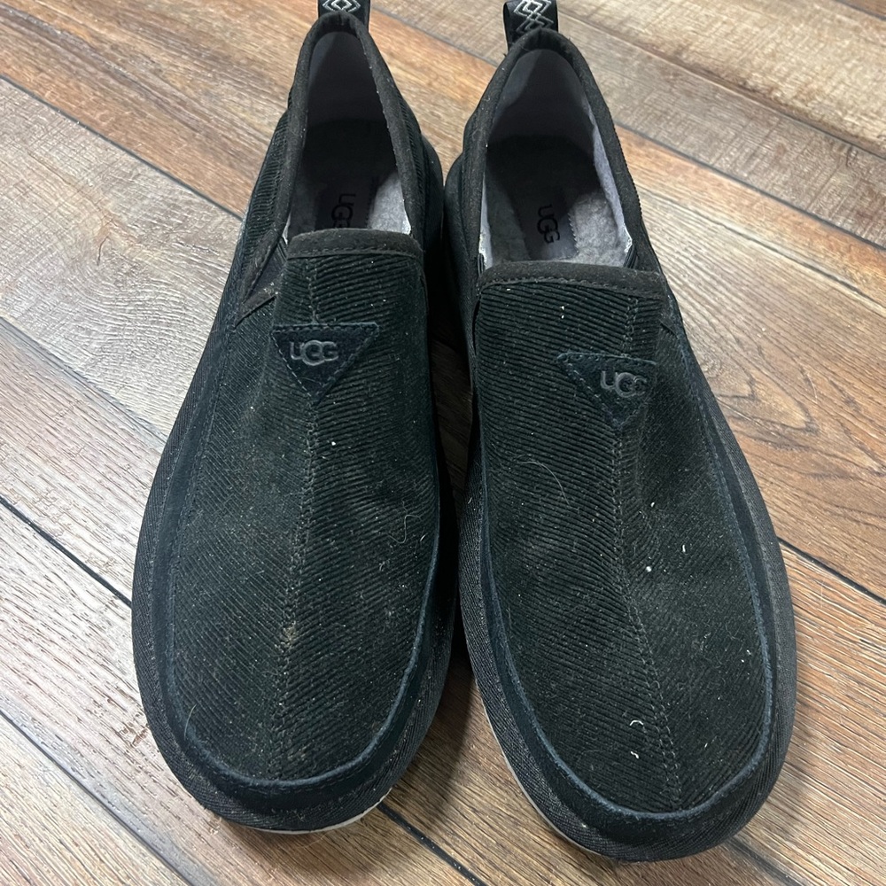UGG Black Slip-On Loafers with Suede Finish